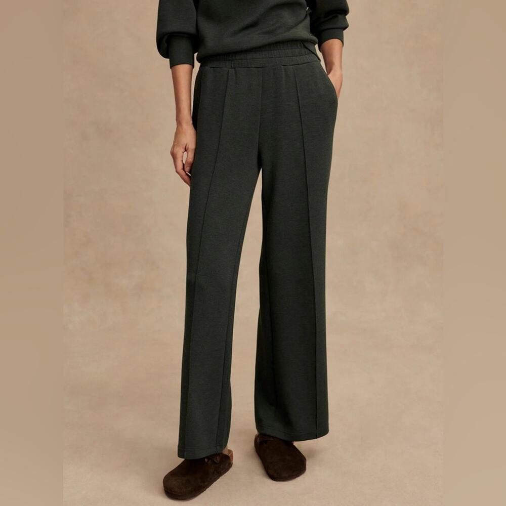 Varley The Wide Leg Pant 30 in Olive Marl M